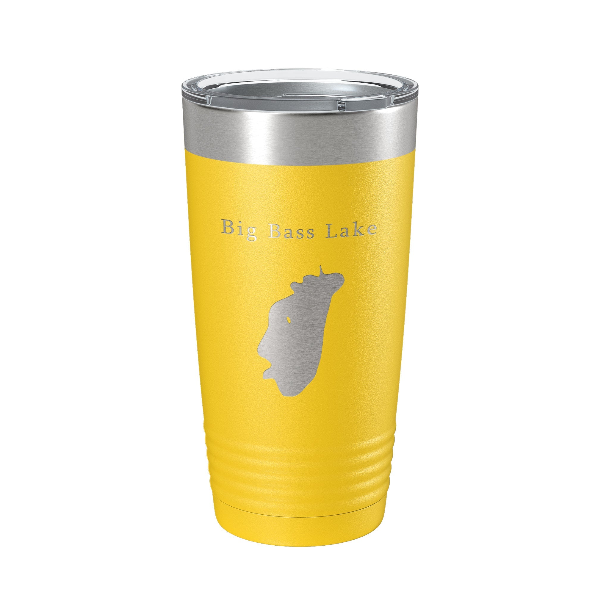Big Bass Lake Map Tumbler Travel Mug Insulated Laser Engraved Coffee Cup Pennsylvania 20 oz