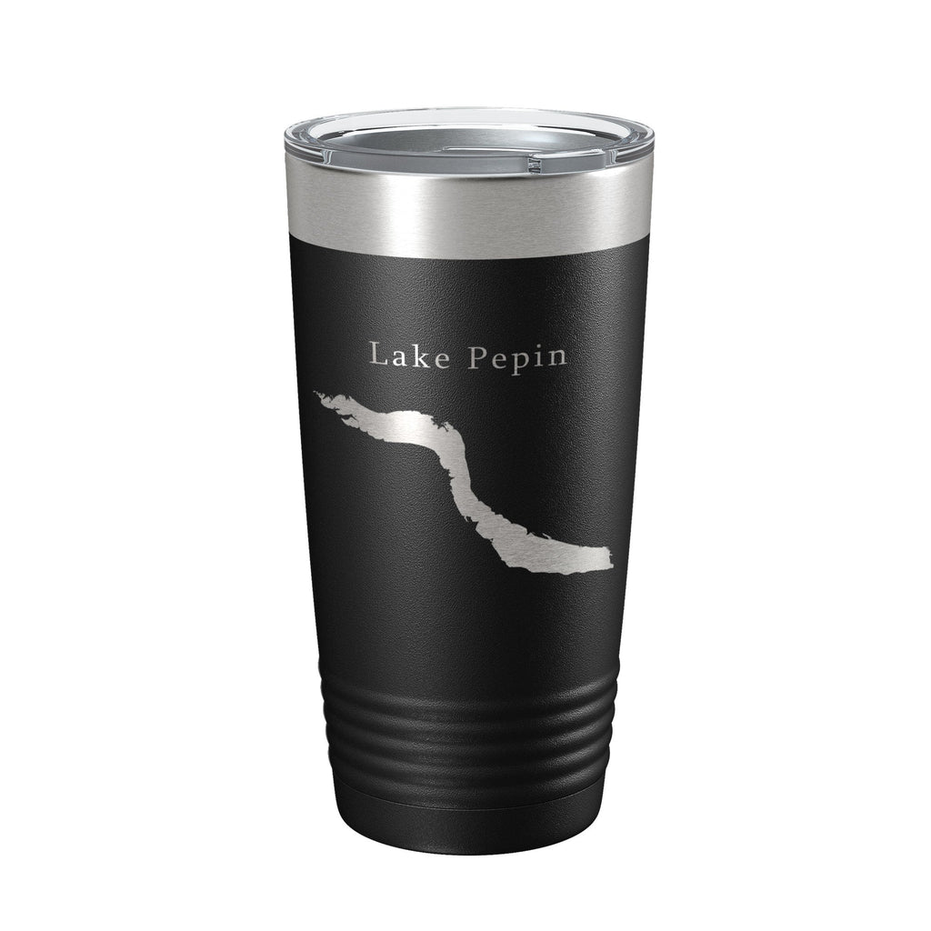 Lake Pepin Map Tumbler Travel Mug Insulated Laser Engraved Coffee Cup Minnesota Wisconsin 20 oz