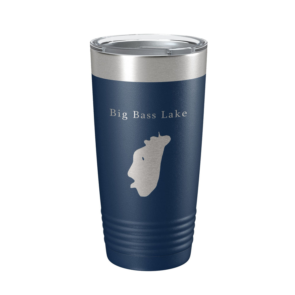 Big Bass Lake Map Tumbler Travel Mug Insulated Laser Engraved Coffee Cup Pennsylvania 20 oz