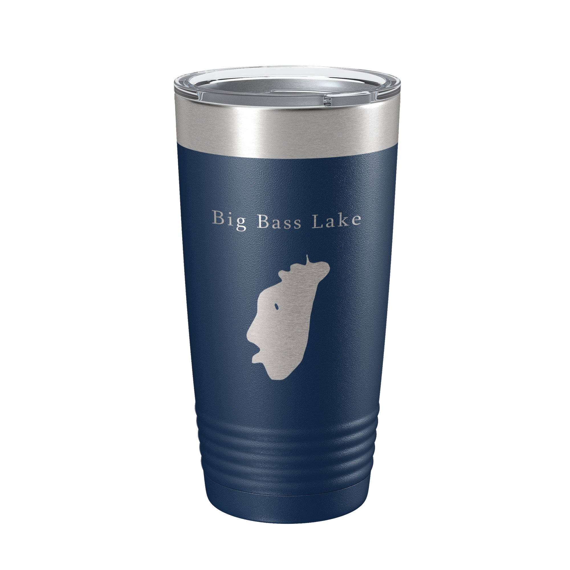 Big Bass Lake Map Tumbler Travel Mug Insulated Laser Engraved Coffee Cup Pennsylvania 20 oz