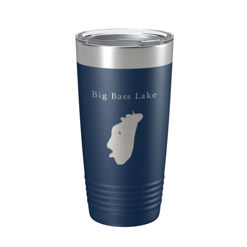 Big Bass Lake Map Tumbler Travel Mug Insulated Laser Engraved Coffee Cup Pennsylvania 20 oz