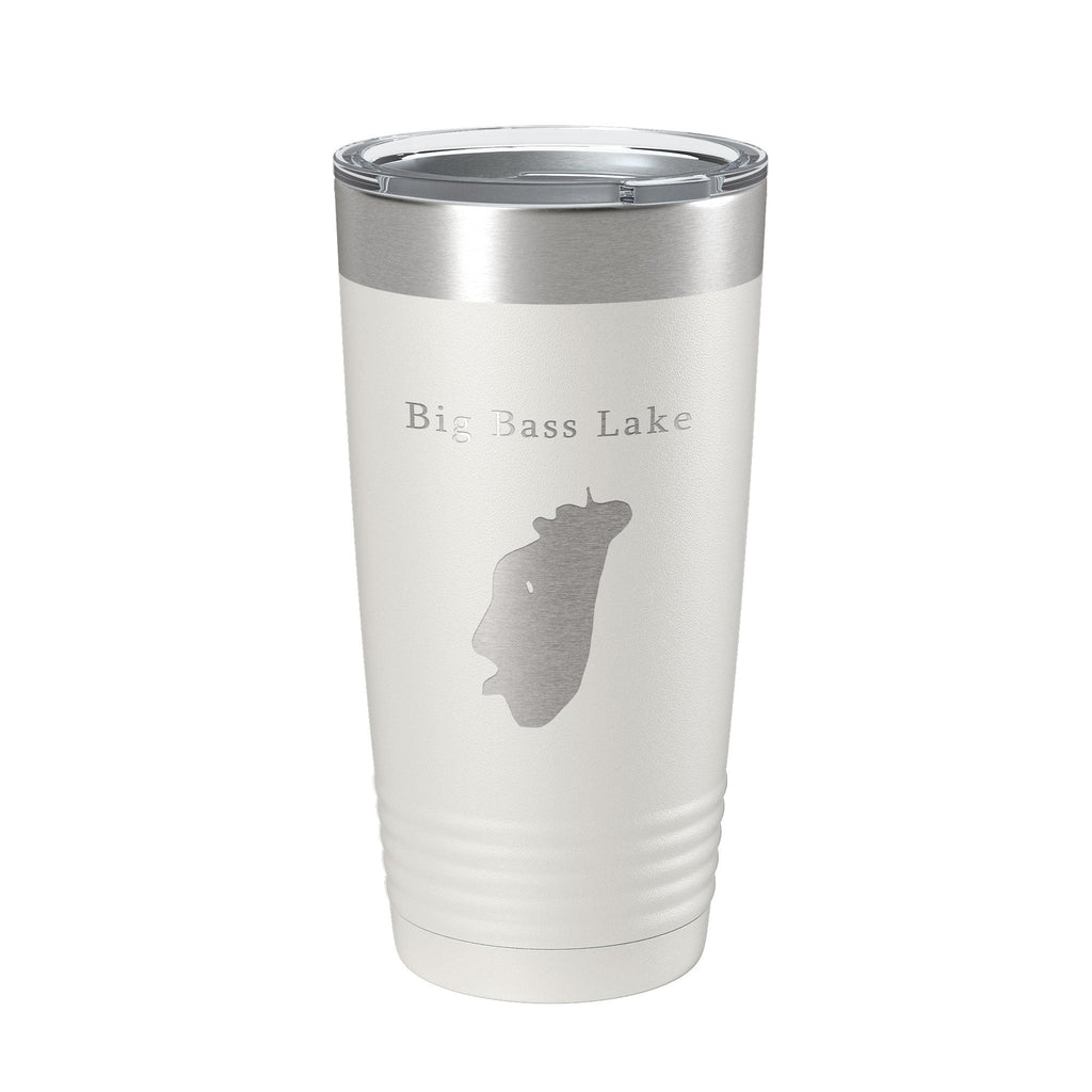 Big Bass Lake Map Tumbler Travel Mug Insulated Laser Engraved Coffee Cup Pennsylvania 20 oz