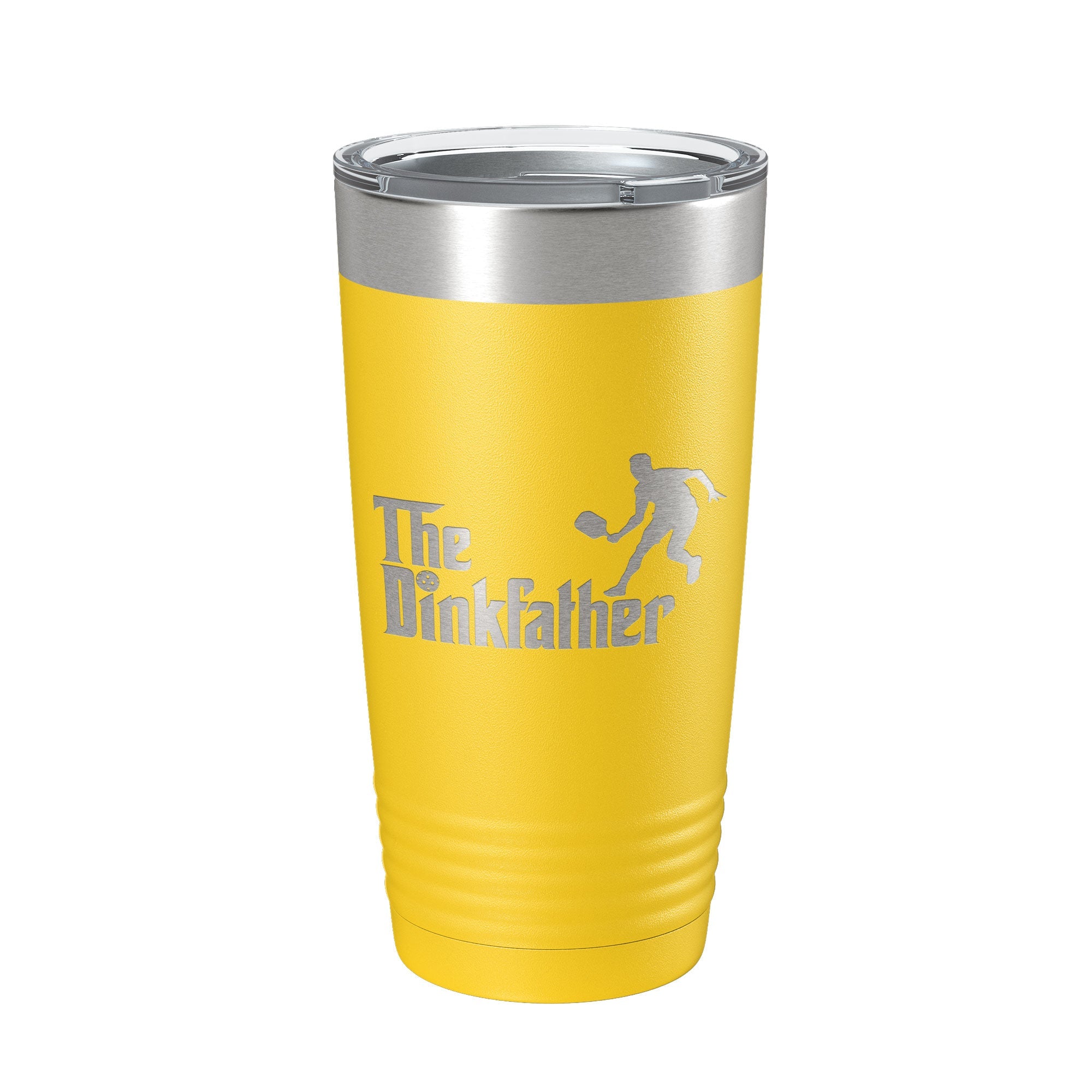 The Dinkfather Tumbler Funny Pickleball Travel Mug Insulated Laser Engraved Coffee Cup Pickle Ball Gift 20 oz