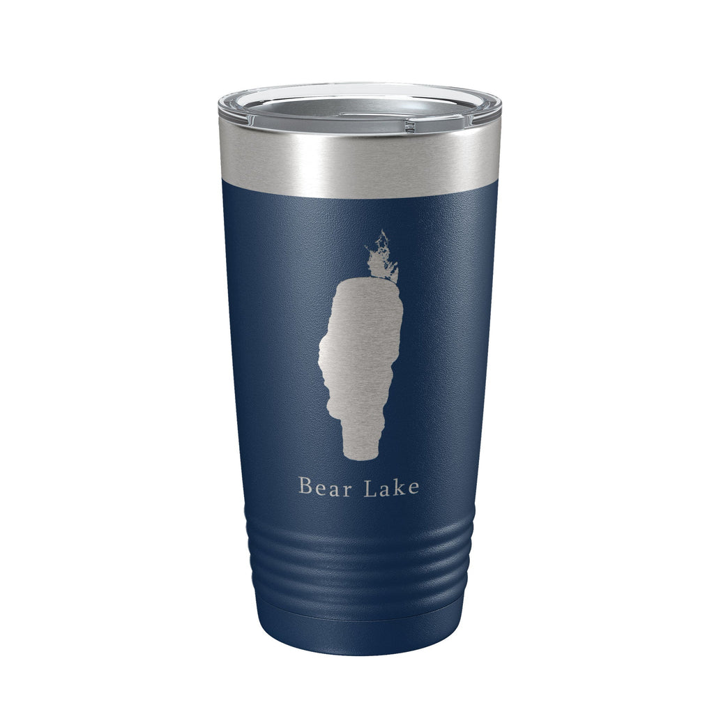 Bear & Mud Lakes Map Tumbler Travel Mug Insulated Laser Engraved Coffee Cup Idaho 20 oz