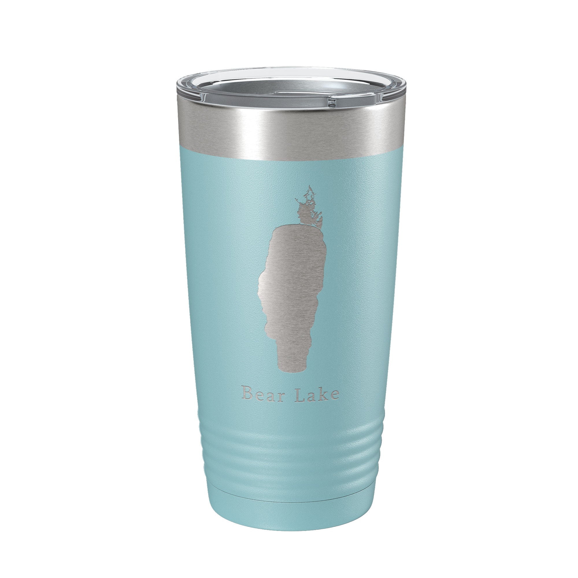 Bear & Mud Lakes Map Tumbler Travel Mug Insulated Laser Engraved Coffee Cup Idaho 20 oz
