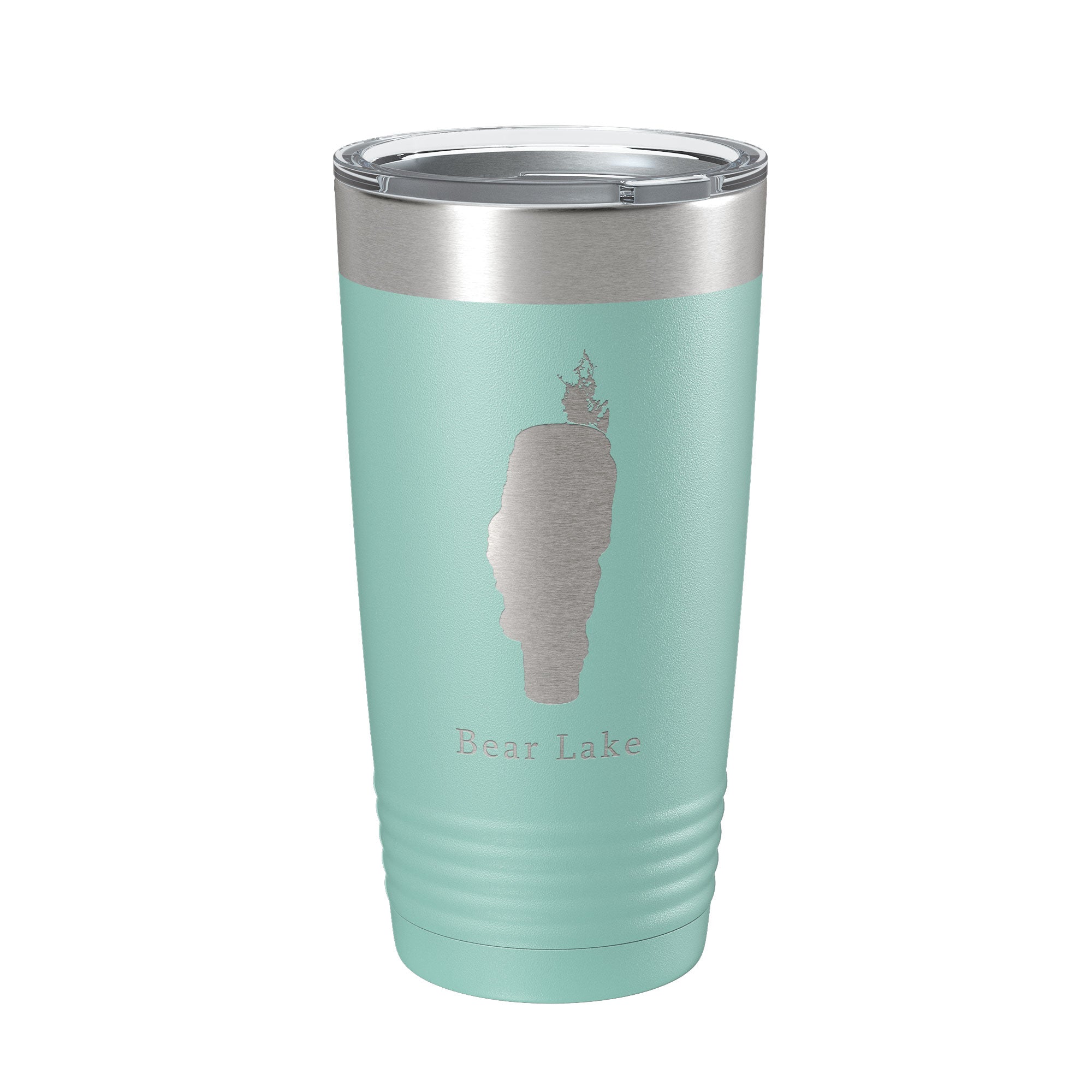 Bear & Mud Lakes Map Tumbler Travel Mug Insulated Laser Engraved Coffee Cup Idaho 20 oz