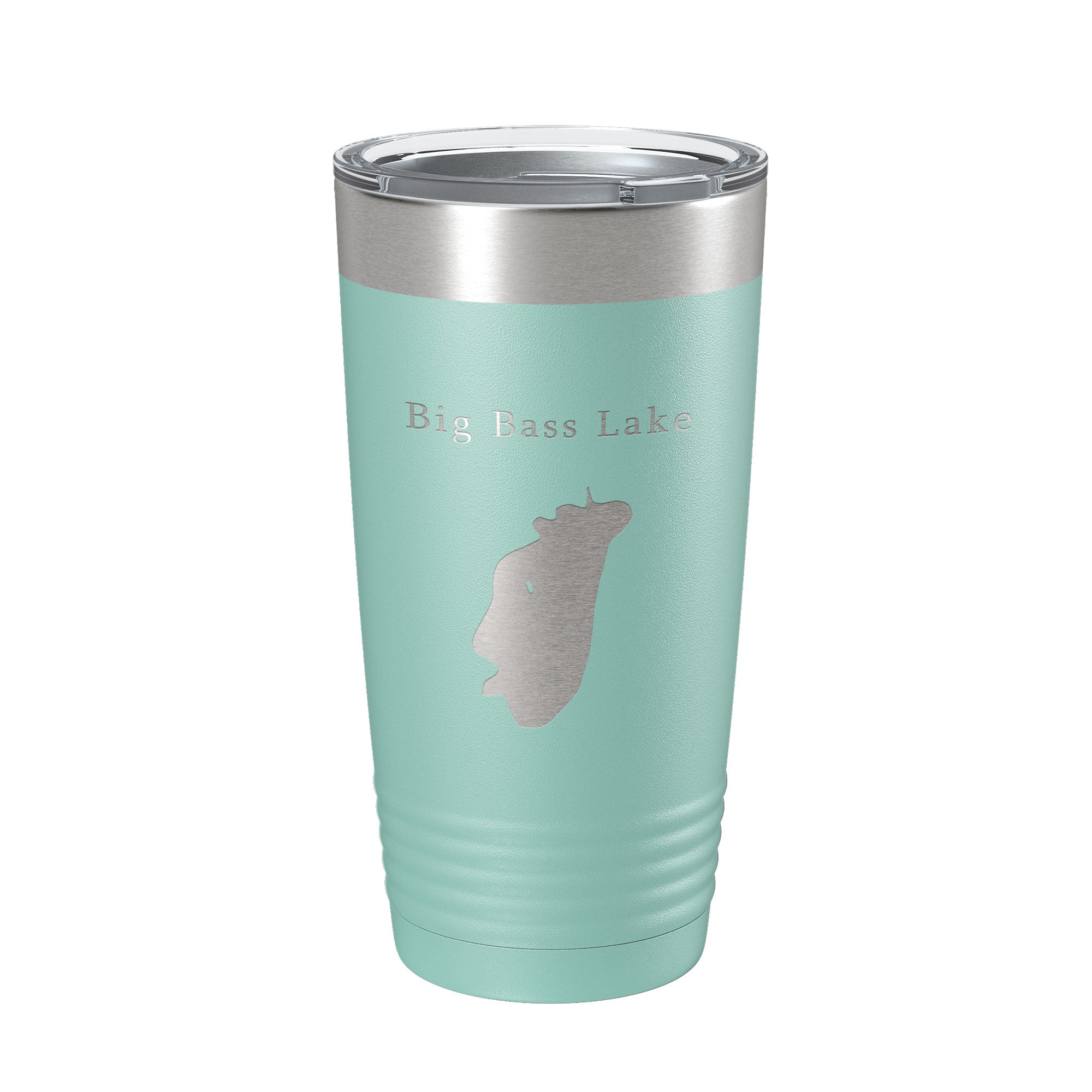 Big Bass Lake Map Tumbler Travel Mug Insulated Laser Engraved Coffee Cup Pennsylvania 20 oz