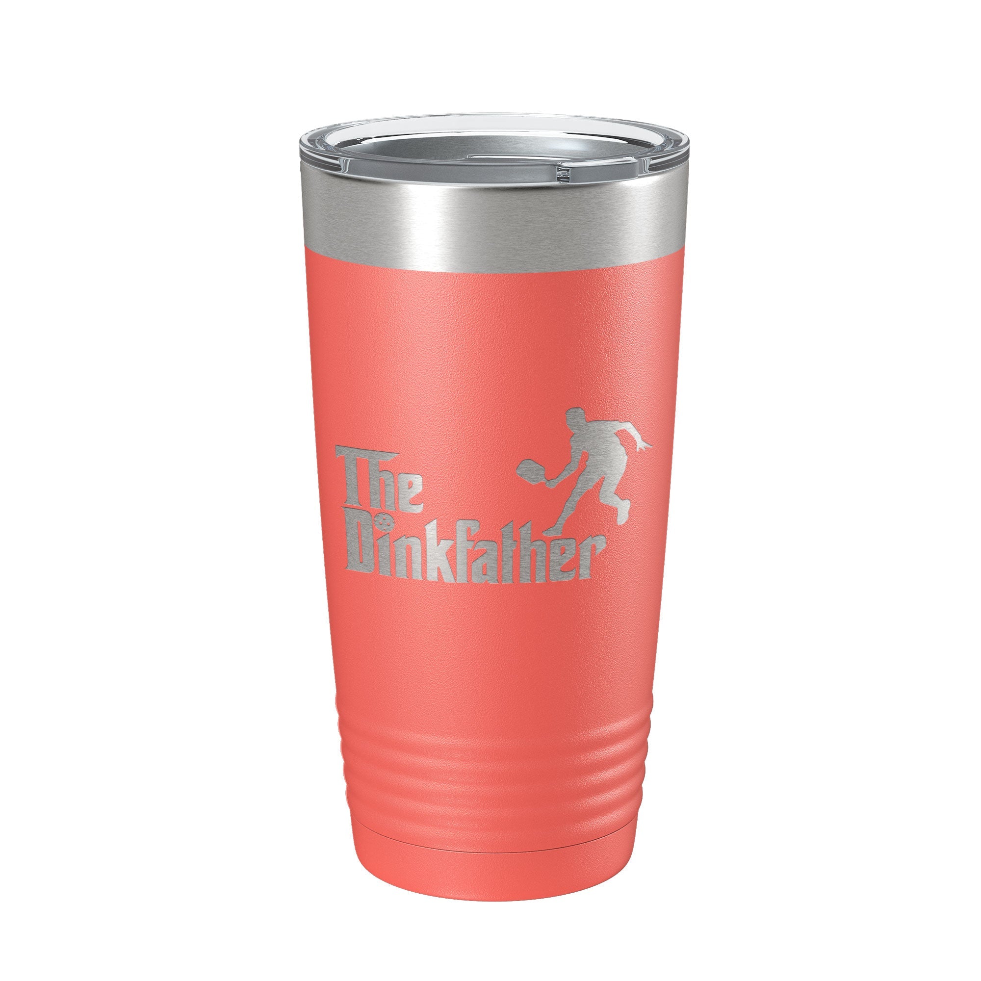 The Dinkfather Tumbler Funny Pickleball Travel Mug Insulated Laser Engraved Coffee Cup Pickle Ball Gift 20 oz