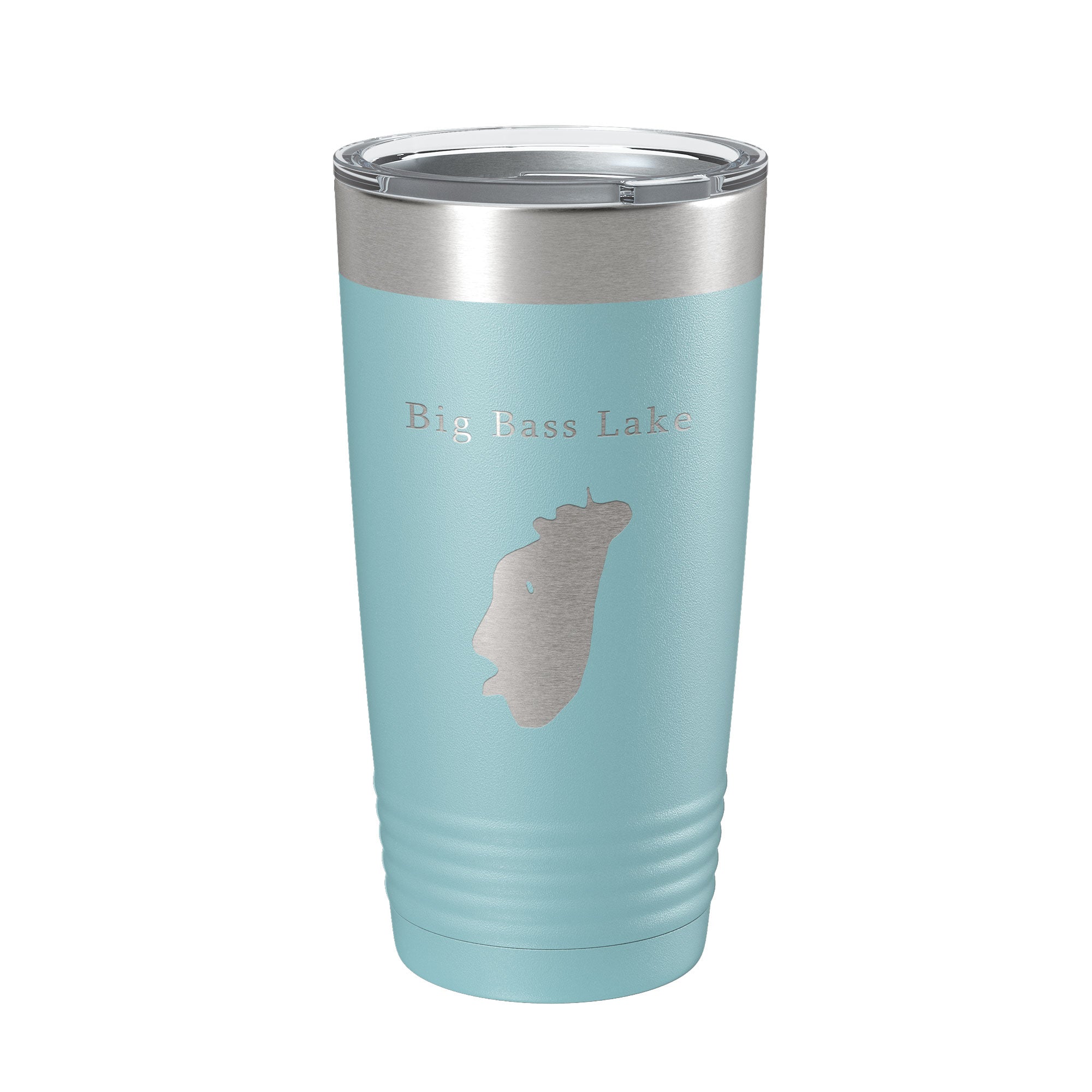 Big Bass Lake Map Tumbler Travel Mug Insulated Laser Engraved Coffee Cup Pennsylvania 20 oz