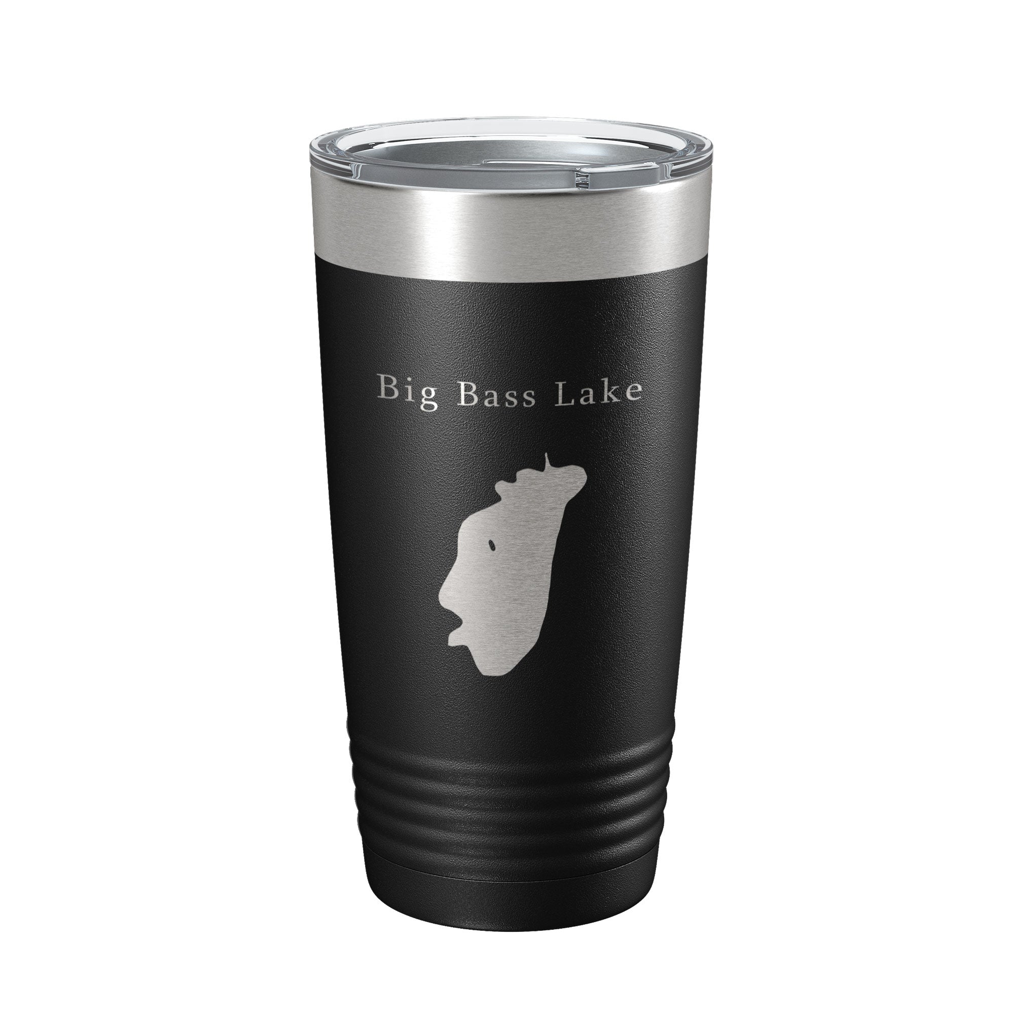 Big Bass Lake Map Tumbler Travel Mug Insulated Laser Engraved Coffee Cup Pennsylvania 20 oz