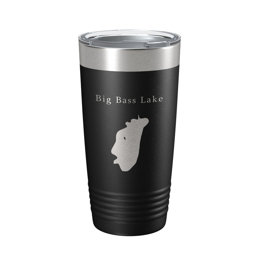Big Bass Lake Map Tumbler Travel Mug Insulated Laser Engraved Coffee Cup Pennsylvania 20 oz